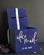 CARD BOXES velvet card boxes Gift Card Box & Cards, Velvet Navy Blue wedding wishing well money gift card box, Personalized Wedding Card Box, Luxury Card Box, Wedding Card Box with Lid, Wedding Money Box, Wedding Card Box5