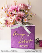 KARTONBOXEN  
 Samtkartenboxen Geschenkkartenbox, Samt lila Hochzeitswunschbrunnen Geldgeschenkkartenbox, personalisierte Hochzeitskartenbox, Luxus Kartenbox, Hochzeitskartenbox mit Deckel, Hochzeitsgeldbox, Hochzeitskartenbox7