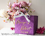 KARTONBOXEN  
 Samtkartenboxen Geschenkkartenbox, Samt lila Hochzeitswunschbrunnen Geldgeschenkkartenbox, personalisierte Hochzeitskartenbox, Luxus Kartenbox, Hochzeitskartenbox mit Deckel, Hochzeitsgeldbox, Hochzeitskartenbox7