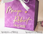 KARTONBOXEN  
 Samtkartenboxen Geschenkkartenbox, Samt lila Hochzeitswunschbrunnen Geldgeschenkkartenbox, personalisierte Hochzeitskartenbox, Luxus Kartenbox, Hochzeitskartenbox mit Deckel, Hochzeitsgeldbox, Hochzeitskartenbox7