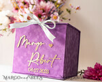 KARTONBOXEN  
 Samtkartenboxen Geschenkkartenbox, Samt lila Hochzeitswunschbrunnen Geldgeschenkkartenbox, personalisierte Hochzeitskartenbox, Luxus Kartenbox, Hochzeitskartenbox mit Deckel, Hochzeitsgeldbox, Hochzeitskartenbox7