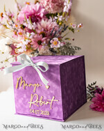 KARTONBOXEN  
 Samtkartenboxen Geschenkkartenbox, Samt lila Hochzeitswunschbrunnen Geldgeschenkkartenbox, personalisierte Hochzeitskartenbox, Luxus Kartenbox, Hochzeitskartenbox mit Deckel, Hochzeitsgeldbox, Hochzeitskartenbox7
