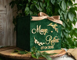 CARD BOXES velvet card boxes Gift Card Box, Velvet Green wedding wishing well money gift card box, Personalized Wedding Card Box, Luxury Greenery Card Box, Wedding Green and Gold Card Box with Lid, Wedding Money Box, Emerald Green Wedding Card Box9