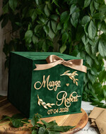 CARD BOXES velvet card boxes Gift Card Box, Velvet Green wedding wishing well money gift card box, Personalized Wedding Card Box, Luxury Greenery Card Box, Wedding Green and Gold Card Box with Lid, Wedding Money Box, Emerald Green Wedding Card Box9