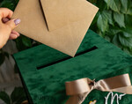 CARD BOXES velvet card boxes Gift Card Box, Velvet Green wedding wishing well money gift card box, Personalized Wedding Card Box, Luxury Greenery Card Box, Wedding Green and Gold Card Box with Lid, Wedding Money Box, Emerald Green Wedding Card Box4