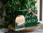 CARD BOXES velvet card boxes Gift Card Box & arch Sign Set , Velvet green wedding wishing well money gift card box, Personalized Wedding Card Box, Greenery Luxury Card Box, Wedding Card Box with Lid, Emerald Wedding Money Box, Garden Wedding Card Box17
