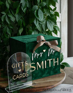 CARD BOXES velvet card boxes Gift Card Box & arch Sign Set , Velvet green wedding wishing well money gift card box, Personalized Wedding Card Box, Greenery Luxury Card Box, Wedding Card Box with Lid, Emerald Wedding Money Box, Garden Wedding Card Box17