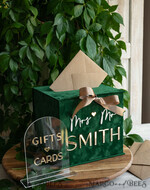 CARD BOXES velvet card boxes Gift Card Box & arch Sign Set , Velvet green wedding wishing well money gift card box, Personalized Wedding Card Box, Greenery Luxury Card Box, Wedding Card Box with Lid, Emerald Wedding Money Box, Garden Wedding Card Box17