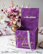 CARD BOXES velvet card boxes Gift Card Box & arch Sign Set , Velvet Purple wedding wishing well money gift card box, Personalized Wedding Card Box, Luxury Card Box, Wedding Card Box with Lid, Wedding Money Box, Wedding Card Box20
