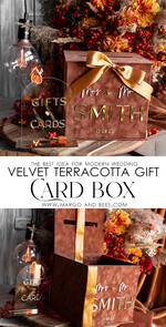 CARD BOXES velvet card boxes Terracotta Fall Card Box and Arch Acrylic Cards & Gifts Clear Sign, Velvet Rust Wedding Card Box with Lid, Burnt Orange Wedding Money Box,  Copper Wedding Card Box cards and gift Arch acrylic sign set38