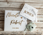 KARTONBOXEN  
 Samtkartenboxen Weißes Gold Samt Set Kartenbox mit Schloss & Polaroid Gästebuch & Karten Geschenke Schild und Instax-Anleitungsschild Kombination und Stiftset, Hochzeitskartenbox mit Deckel Sofort Instax Gästebuch Hochzeitsgeldbox Sing Gästebuch Set18