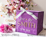 CARD BOXES velvet card boxes Gift Card Box & Cards cards & Gifts Sign Set , Velvet Purple wedding wishing well money gift card box, Personalized Wedding Card Box, Luxury Card Box, Wedding Card Box with Lid, Wedding Money Box, Wedding Card Box13