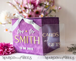 CARD BOXES velvet card boxes Gift Card Box & Cards cards & Gifts Sign Set , Velvet Purple wedding wishing well money gift card box, Personalized Wedding Card Box, Luxury Card Box, Wedding Card Box with Lid, Wedding Money Box, Wedding Card Box13