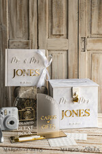 KARTONBOXEN  
 Samtkartenboxen Weißgoldenes Samt-Set Kartenbox mit Schloss & Polaroid-Gästebuch & Karten-Geschenk-Schild und Instax-Anleitungs-Schild-Kombination und Stift-Set, Hochzeitskartenbox mit Deckel, Instant Instax-Gästebuch, Hochzeitsgeldbox, Sing Gästebuch-Set54