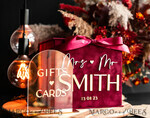 CARD BOXES velvet card boxes burgundy Card Box & arch acrylic sign , Maroon Wedding Card Box with Lid, Marsala Wedding Money Box, Wedding Card Box with slot  cards & gift Arch acrylic sign set33