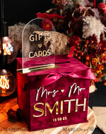 CARD BOXES velvet card boxes burgundy Card Box & arch acrylic sign , Maroon Wedding Card Box with Lid, Marsala Wedding Money Box, Wedding Card Box with slot  cards & gift Arch acrylic sign set33