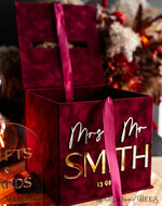 CARD BOXES velvet card boxes burgundy Card Box & arch acrylic sign , Maroon Wedding Card Box with Lid, Marsala Wedding Money Box, Wedding Card Box with slot  cards & gift Arch acrylic sign set33