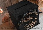 CARD BOXES velvet card boxes Black Gold Gift Card Box, Velvet new Years wedding wishing well  money gift card box, Halloween Personalized Wedding Card Box, Black Gold Luxury Card Box,  Elegant Wedding Card Box with Lid19