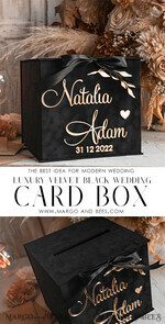 CARD BOXES velvet card boxes Black Gold Gift Card Box, Velvet new Years wedding wishing well  money gift card box, Halloween Personalized Wedding Card Box, Black Gold Luxury Card Box,  Elegant Wedding Card Box with Lid19