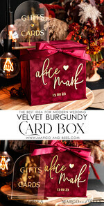 CARD BOXES velvet card boxes burgundy Card Box, Maroon Wedding Card Box with Lid, Marsala Wedding Money Box, Wedding Card Box with slot  cards & gift Arch acrylic sign set28
