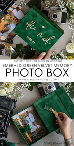 PHOTO ALBUM/ PHOTO BOX  Velvet Photo Box Photographer Box  Emerald Green Velvet Photo Box Photographer Wedding Memory Box, Greenery Custom Keepsake Box, Garden Photographer Gifts for Clients, Wedding Pictures packaging, Custom photography box15