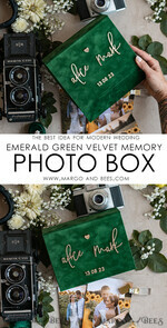 PHOTO ALBUM/ PHOTO BOX  Velvet Photo Box Photographer Box  Emerald Green Velvet Photo Box Photographer Wedding Memory Box, Greenery Custom Keepsake Box, Garden Photographer Gifts for Clients, Wedding Pictures packaging, Custom photography box15