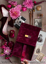 PHOTO ALBUM/ PHOTO BOX  Velvet Photo Box Photographer Box  Burgundy Velvet Photo Box, Maroon Photographer Box, Marsala Gold Wedding Memory Box, Gold Mirror Custom Keepsake Box, Photographer Gifts for Clients, Wedding Pictures packaging, Custom photography Copper box24