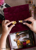 PHOTO ALBUM/ PHOTO BOX  Velvet Photo Box Photographer Box  Burgundy Velvet Photo Box, Maroon Photographer Box, Marsala Gold Wedding Memory Box, Gold Mirror Custom Keepsake Box, Photographer Gifts for Clients, Wedding Pictures packaging, Custom photography Copper box24