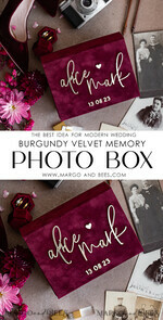 PHOTO ALBUM/ PHOTO BOX  Velvet Photo Box Photographer Box  Burgundy Velvet Photo Box, Maroon Photographer Box, Marsala Gold Wedding Memory Box, Gold Mirror Custom Keepsake Box, Photographer Gifts for Clients, Wedding Pictures packaging, Custom photography Copper box24