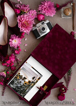 PHOTO ALBUM/ PHOTO BOX  Velvet Photo Box Photographer Box  Burgundy Large Velvet Photo Box, Maroon Photographer Box, Marsala Gold Wedding Memory Box, Gold Mirror Custom Keepsake Box, Photographer Gifts for Clients, Wedding Pictures packaging, Custom photography Copper box16