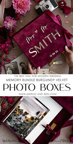 PHOTO ALBUM/ PHOTO BOX  Velvet Photo Box Photographer Box  Burgundy Large Velvet Photo Box, Maroon Photographer Box, Marsala Gold Wedding Memory Box, Gold Mirror Custom Keepsake Box, Photographer Gifts for Clients, Wedding Pictures packaging, Custom photography Copper box16