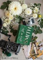 FOTOALBUM/ FOTOBOX Velvet Foto Box Fotografen Box Smaragdgrüne Samt-Fotobox Fotograf Hochzeits-Erinnerungsbox, Grüner personalisierter Andenkenkasten, Gartenfotograf Geschenke für Kunden, Hochzeitsbilder Verpackung, Individuelle Fotobox18