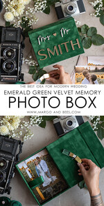 FOTOALBUM/ FOTOBOX Velvet Foto Box Fotografen Box Smaragdgrüne Samt-Fotobox Fotograf Hochzeits-Erinnerungsbox, Grüner personalisierter Andenkenkasten, Gartenfotograf Geschenke für Kunden, Hochzeitsbilder Verpackung, Individuelle Fotobox18