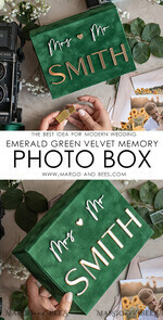 FOTOALBUM/ FOTOBOX Velvet Foto Box Fotografen Box Smaragdgrüne Samt-Fotobox Fotograf Hochzeits-Erinnerungsbox, Grüner personalisierter Andenkenkasten, Gartenfotograf Geschenke für Kunden, Hochzeitsbilder Verpackung, Individuelle Fotobox18