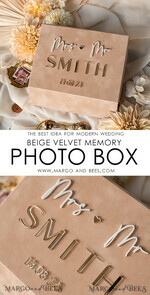 FOTOALBUM/ FOTOBOX Velvet Foto Box Fotografen Box Tan Samt Fotobox Fotografenbox Hochzeitsgedächtnisbox, beige maßgeschneiderte Andenkenbox, taupe Fotografen-Geschenke für Kunden, Hochzeitsbilderverpackung, maßgeschneiderte Fotografie-Nacktkiste.34