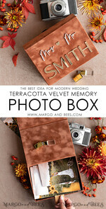 FOTOALBUM/ FOTOBOX Velvet Foto Box Fotografen Box Terrakotta Samt Foto Box Fotografen Box Hochzeitsgedächtnis Box, verbranntes Orange benutzerdefinierte Andenken Box, Rost Fotograf Geschenke für Kunden, Hochzeitsbilder Verpackung, benutzerdefinierte Fotografie Kupfer Box19