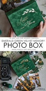 PHOTO ALBUM/ PHOTO BOX  Velvet Photo Box Photographer Box  Emerald Green Velvet Photo Box Photographer Box Wedding Memory Box, Greenery Custom Keepsake Box, Garden Photographer Gifts for Clients, Wedding Pictures packaging, Custom photography box16