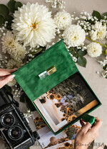 PHOTO ALBUM/ PHOTO BOX  Velvet Photo Box Photographer Box  Emerald Green Velvet Photo Box Photographer Wedding Memory Box, Greenery Custom Keepsake Box, Garden Photographer Gifts for Clients, Wedding Pictures packaging, Custom photography box22