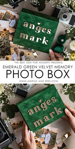 PHOTO ALBUM/ PHOTO BOX  Velvet Photo Box Photographer Box  Emerald Green Velvet Photo Box Photographer Wedding Memory Box, Greenery Custom Keepsake Box, Garden Photographer Gifts for Clients, Wedding Pictures packaging, Custom photography box22
