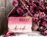 FLOWER GIRL / Page Boy SIGNS acrylic flower girl / page boy signs Personalised acrylic wedding sign, mauve transparent acrylic Page boy sign, dusty rose transparent acrylic flower girl sign, plum page boy wedding day sign, boho glam plum transparent acrylic wedding decor for flower girl, daddy its time to give mummy our last name, arch clear transparent acrylic here comes the bride9