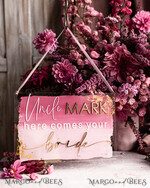 FLOWER GIRL / Page Boy SIGNS acrylic flower girl / page boy signs Personalised acrylic wedding sign, mauve transparent acrylic Page boy sign, dusty rose transparent acrylic flower girl sign, plum page boy wedding day sign, boho glam plum transparent acrylic wedding decor for flower girl, daddy its time to give mummy our last name, arch clear transparent acrylic here comes the bride9