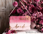 FLOWER GIRL / Page Boy SIGNS acrylic flower girl / page boy signs Personalised acrylic wedding sign, mauve transparent acrylic Page boy sign, dusty rose transparent acrylic flower girl sign, plum page boy wedding day sign, boho glam plum transparent acrylic wedding decor for flower girl, daddy its time to give mummy our last name, arch clear transparent acrylic here comes the bride9