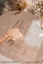 FLOWER GIRL / Page Boy SIGNS acrylic flower girl / page boy signs Personalised Arch acrylic wedding Page Boy sign, Beige Gold acrylic Page boy sign, painted plexi glass acrylic flower girl sign, flower girl wedding day sign, boho glam arch gold acrylic wedding decor for flower girl, daddy its time to give mummy our last name, arch acrylic here comes the bride12