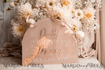 FLOWER GIRL / Page Boy SIGNS acrylic flower girl / page boy signs Personalised Arch acrylic wedding Page Boy sign, Beige Gold acrylic Page boy sign, painted plexi glass acrylic flower girl sign, flower girl wedding day sign, boho glam arch gold acrylic wedding decor for flower girl, daddy its time to give mummy our last name, arch acrylic here comes the bride12
