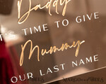 FLOWER GIRL / Page Boy SIGNS acrylic flower girl / page boy signs Personalised acrylic wedding sign, clear transparent acrylic Page boy sign, clear transparent acrylic flower girl sign, flower girl wedding day sign, boho glam clear transparent acrylic wedding decor for flower girl, daddy its time to give mummy our last name, arch clear transparent acrylic here comes the bride23