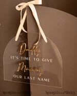 FLOWER GIRL / Page Boy SIGNS acrylic flower girl / page boy signs Personalised acrylic wedding sign, clear transparent acrylic Page boy sign, clear transparent acrylic flower girl sign, flower girl wedding day sign, boho glam clear transparent acrylic wedding decor for flower girl, daddy its time to give mummy our last name, arch clear transparent acrylic here comes the bride23