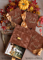 PHOTO ALBUM/ PHOTO BOX  Memory Bundle PhotoBox Gustbooks Vows terracotta Velvet Bundle Wedding Keepsake Set- Guestbook & sign, His Hers Wedding Vows, Photobox for pictures23