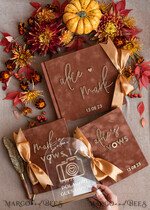 PHOTO ALBUM/ PHOTO BOX  Memory Bundle PhotoBox Gustbooks Vows terracotta Velvet Bundle Wedding Keepsake Set- Guestbook & sign, His Hers Wedding Vows, Photobox for pictures23