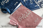 PHOTO ALBUM/ PHOTO BOX  Memory Bundle PhotoBox Gustbooks Vows Navy Blue and Blush Pink Velvet Bundle Wedding Keepsake Set- Guestbook & sign, His Hers Wedding Vows, Photobox for pictures19
