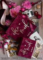 PHOTO ALBUM/ PHOTO BOX  Memory Bundle PhotoBox Gustbooks Vows Maroon Velvet Bundle Wedding Keepsake Set- Burgundy Velvet Guestbook & sign, Fall Masrala Golden Photobox for pictures30